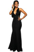 Black Mesh Back Accent Mermaid Dress